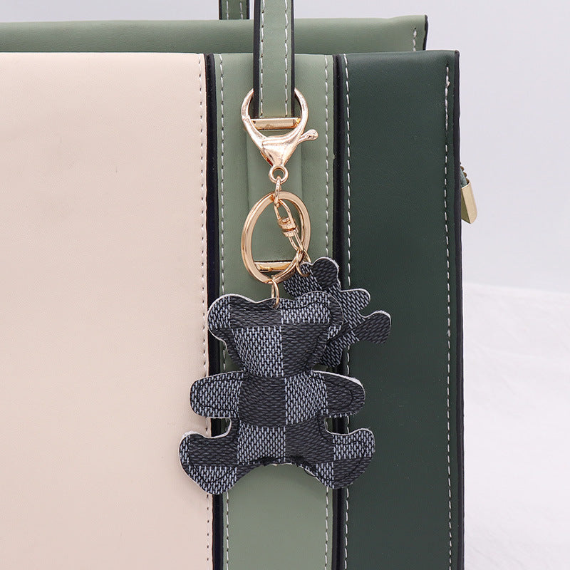 Wholesale PU Leather Bear Keychains